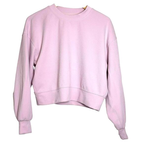 Lululemon Ribbed Softstreme Perfectly Oversized Cropped Crew *Meadowsweet Pink - Picture 2 of 8